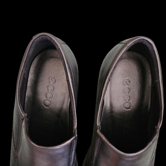 ECCO Men's Black Leather Slip-On Dress Shoes- Size 45 (US 11) - Picture 6 of 10